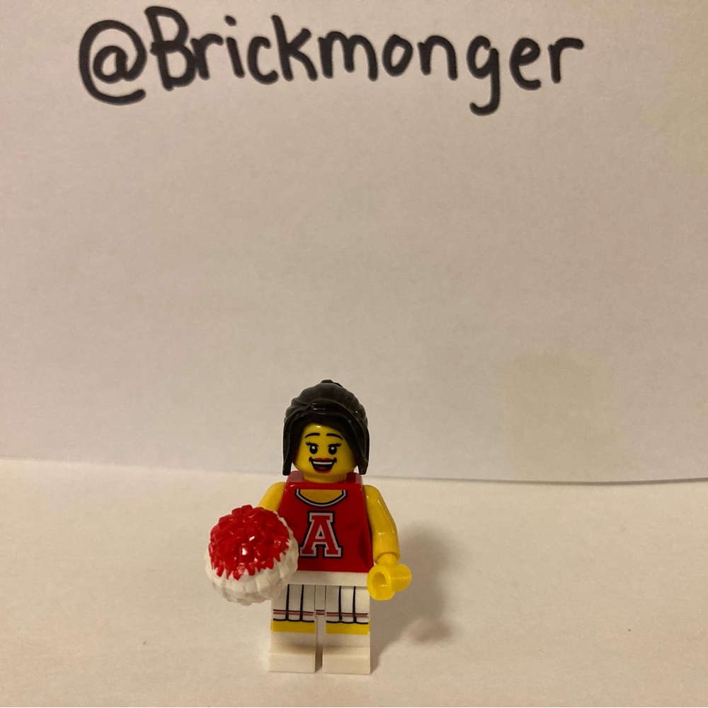 LEGO® Red Cheerleader Minifigure with one pompom Minifigure